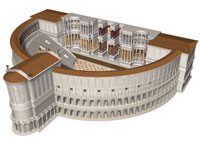 Hypothetical 3D visualisation of the theatre of Pompey